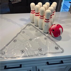 Crate&Barrel Bowling Set with Red and White Colors